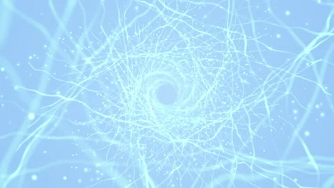 Glowing technology tunnel. Flight through neon dots spiral. 스톡 동영상 112366294