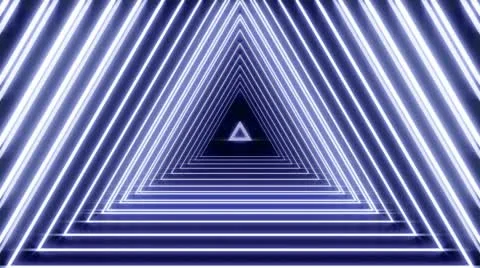 Glowing Tempo Driven Triangle Tunnel Loop with Alpha Matte Video stock 50896893
