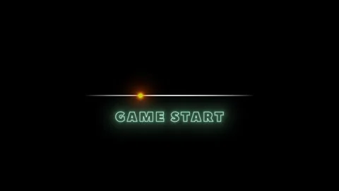 Glowing text animation with game start message Stock Footage 306465476
