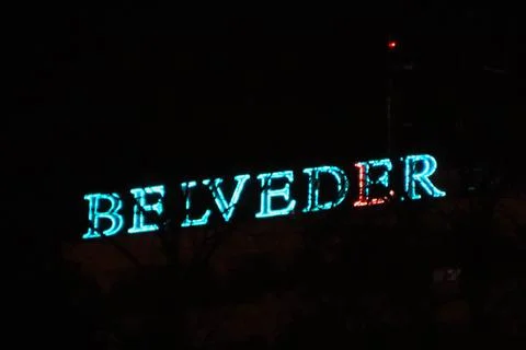 Glowing text on a black background Stock Photos