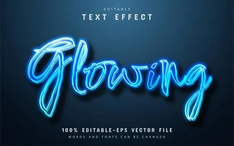 Glowing text effect neon style Stock Illustration