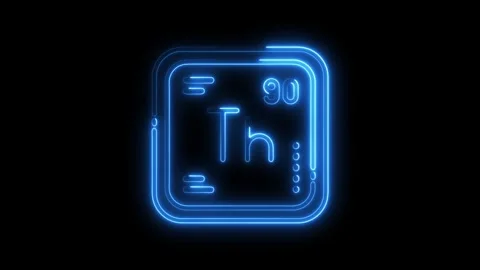 Glowing thorium element symbol animation on black background for scientific.. Stock Footage 308458659