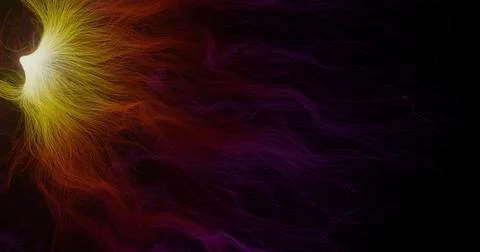 Glowing threads in dark space 3d illustration Stock Illustration