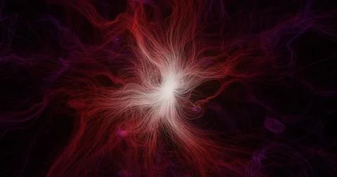 Glowing threads in dark space 3d illustration Illustrazione stock