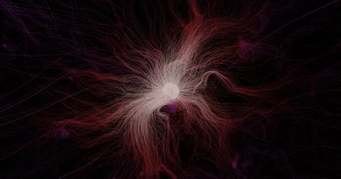 Glowing threads in dark space 3d illustration Stock Illustration