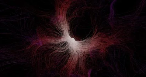Glowing threads in dark space 3d illustration Stock Illustration