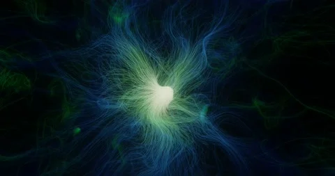 Glowing threads in dark space. Galaxy. 3d animation Stock Footage 154640656