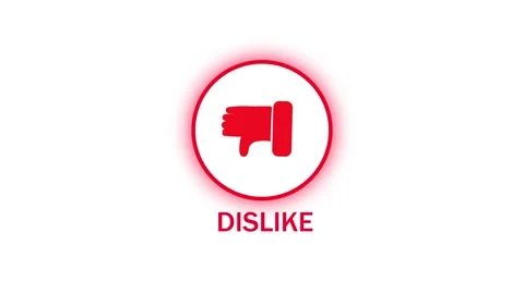 Glowing thumbs down icon rejection feedback motion loop 4k ultra hd. Social.. Stockbeeldmateriaal 313649992