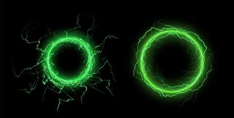 Glowing thunder circle effect vector illustration Stock Illustration