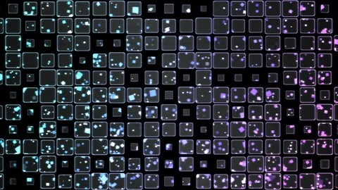 Glowing Tiles and Falling Squares Animation - Loop Rainbow Video stock 71461268
