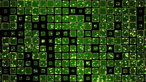 Glowing Tiles and Falling Squares Animation - Loop Green Stock Footage 71461273