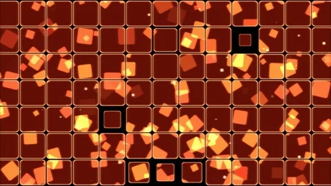 Glowing Tiles and Squares Background Animation - Loop Red Video stock 71456587