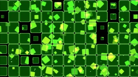 Glowing Tiles and Squares Background Animation - Loop Green Stock Footage 71456640