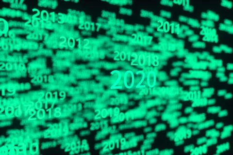 Glowing time numbers with dark background, 3d rendering. 스톡 일러스트