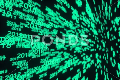 Glowing time numbers with dark background, 3d rendering. Illustration ...
