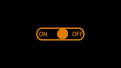 Glowing On Off toggle switch featuring smooth user interface interaction Stock Footage 340479302