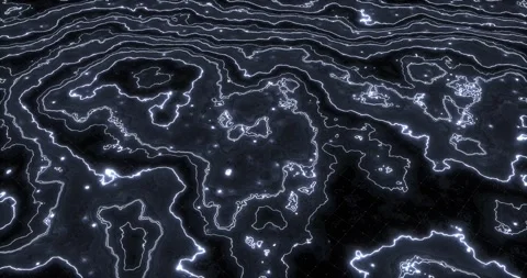 Glowing Topographic Grid Loop Futuristic Sci-Fi Terrain Background Stock Footage 317694450