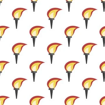 Glowing torch seamless pattern Stock Illustration