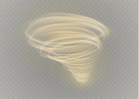 A glowing tornado. Rotating wind. Beautiful wind effect. Isolated on a Stock Illustration