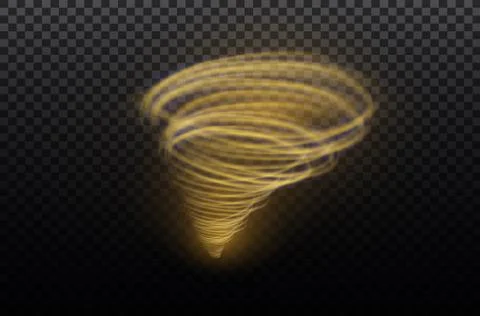 A glowing tornado. Rotating wind. Beautiful wind effect. Isolated on a Stock Illustration