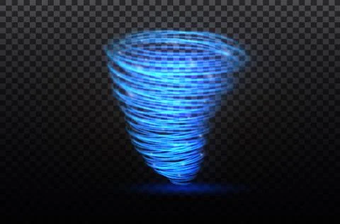A glowing tornado. Rotating wind. Beautiful wind effect. Isolated on a Stock Illustration