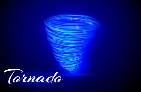 A glowing tornado. Rotating wind. Beautiful wind effect. Isolated on a Stock Illustration