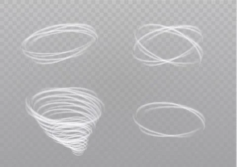 A glowing tornado. Rotating wind. Beautiful wind effect. Isolated on a Stock Illustration