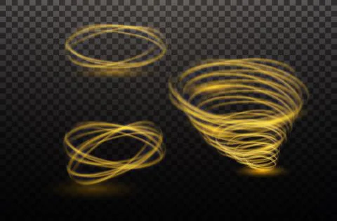 A glowing tornado. Rotating wind. Beautiful wind effect. Isolated on a Stock Illustration