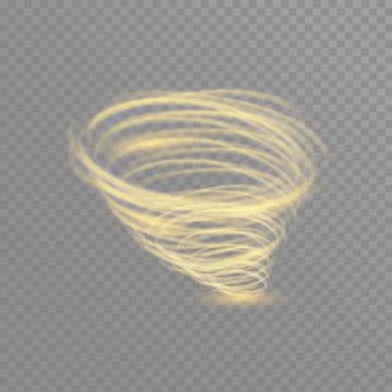 A glowing tornado. Rotating wind. Beautiful wind effect. Isolated on a Illustrazione stock