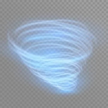 A glowing tornado. Rotating wind. Beautiful wind effect. Isolated on a Stock Illustration