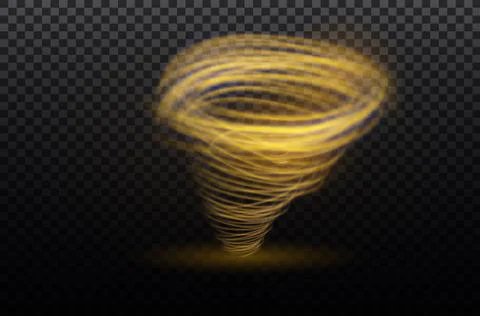 A glowing tornado. Rotating wind. Beautiful wind effect. Isolated on a Stock Illustration