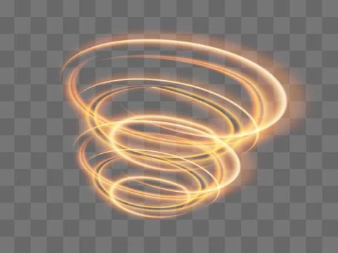 A glowing tornado. Rotating wind. Beautiful wind effect. Isolated on a Stock Illustration