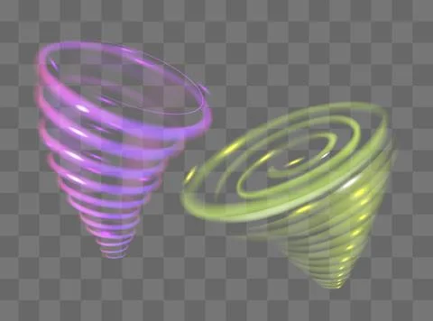 A glowing tornado. Rotating wind. Beautiful wind effect. Isolated on a Stock Illustration
