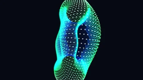 Glowing torus with interconnected dots and lines, futuristic technology concept Stock Footage 340141117