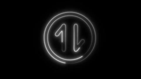 Glowing Transfer Icon in HD Video Neon Animation Stock Footage 304555714