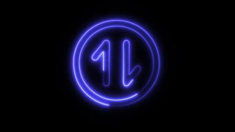 Glowing Transfer Icon in HD Video Neon Animation Stock Footage 304555716