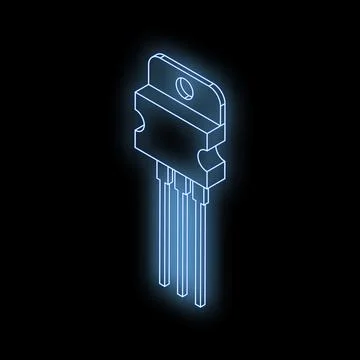 Glowing transistor symbolizing electronic components and technological inno.. Stock-Illustration