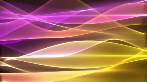 Glowing translucent waves of purple and yellow tones Stock Footage 264929226