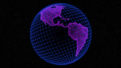 The glowing, transparent and rotating earth.  3d render Stock Footage 160154781
