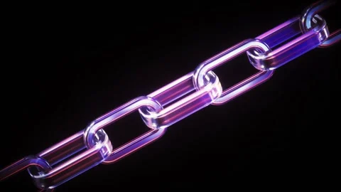 Glowing, Transparent Chain with Futuristic Design Illuminated in Purple and.. Stock Footage 314069341