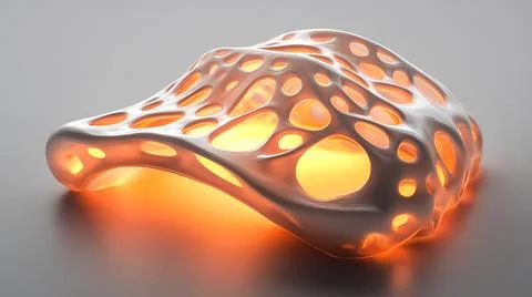 Glowing Transparent Muscle Structure with Bone Layers Stock Illustration