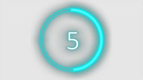 Glowing transparent overlay Countdown timer animation 10sec Stock Footage 248283244
