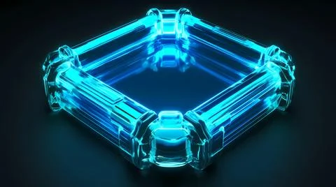Glowing Transparent Rib Structure with Protective Design Stock Illustration