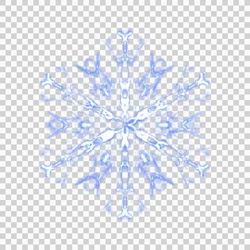 Glowing transparent snowflake. Shining digital art. Png illustration. Stock Illustration