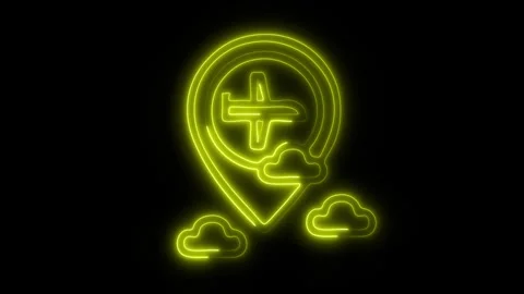 Glowing Travel Flight Icon in HD Video Neon Animation Stock Footage 304556007