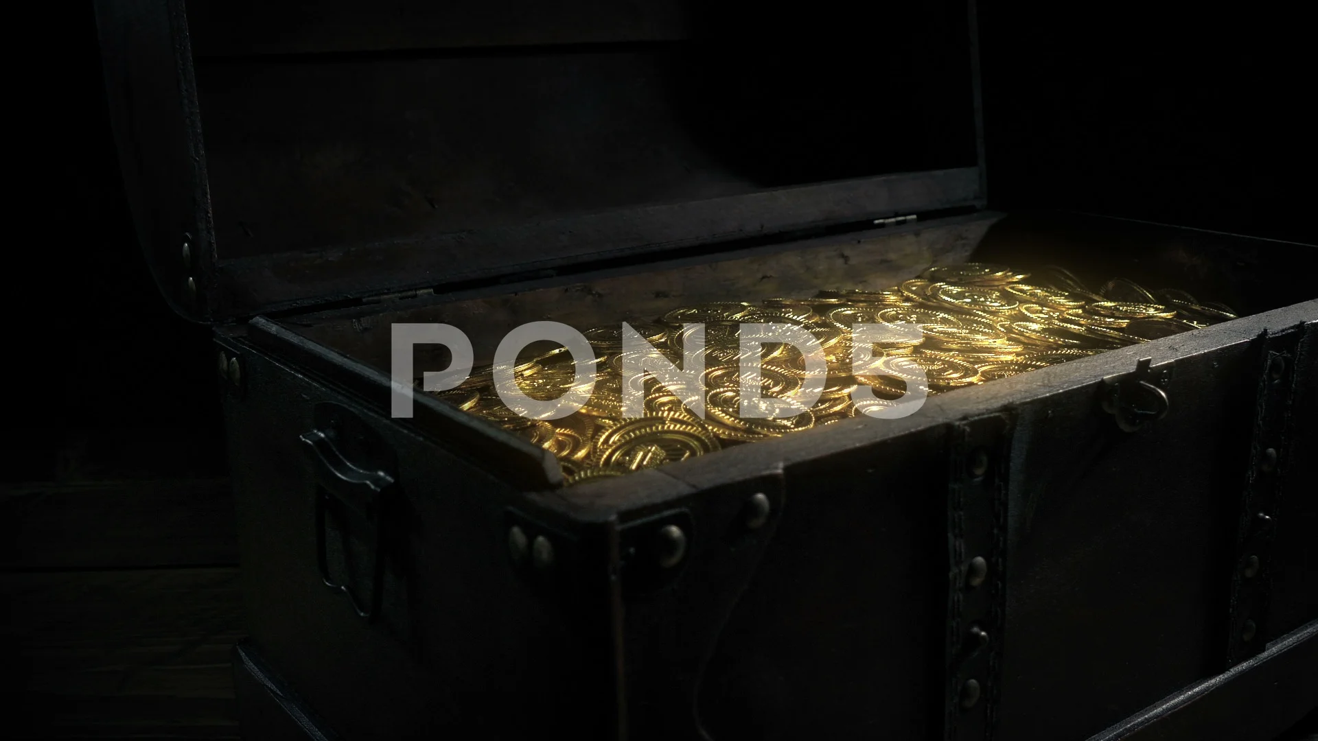 Glowing Treasure Gold Coins In Chest