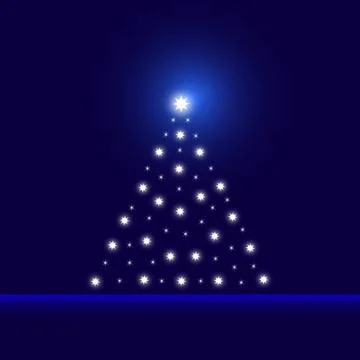 Glowing-tree-blue Stock Illustration