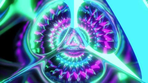 Glowing triangle astract wireframe muticolor colorful 3d illustration design, Stock-Illustration