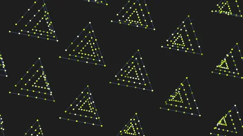 Glowing triangle pattern with connected lines and dots Stock-Footage 263542398