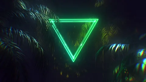 Glowing Triangle Surrounded By Palm Trees Vídeos de archivo 269559854